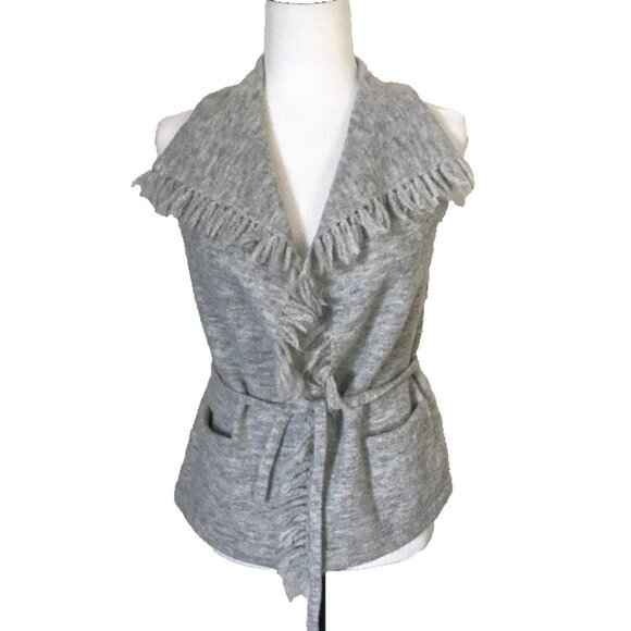 ARITZIA WILFRED FREE Fei Fei Sweater Vest Size XXS Light Gray Alpaca Wool Blend - Picture 1 of 8